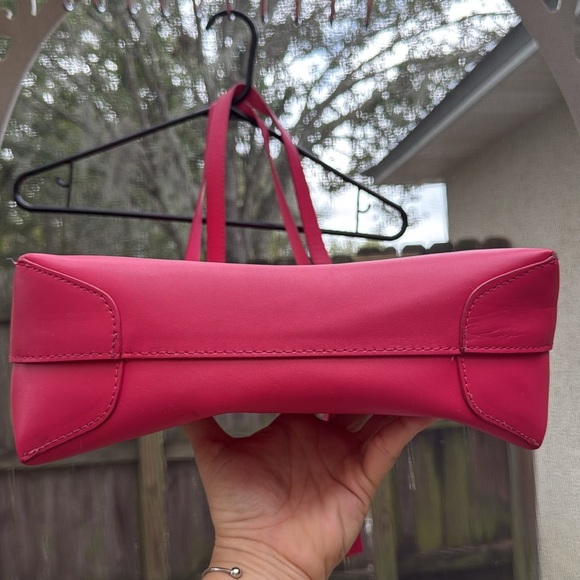 Joy & Iman Hot Pink Leather Tote Tassels Built In Organizer Tons Of Pockets - Picture 7 of 16